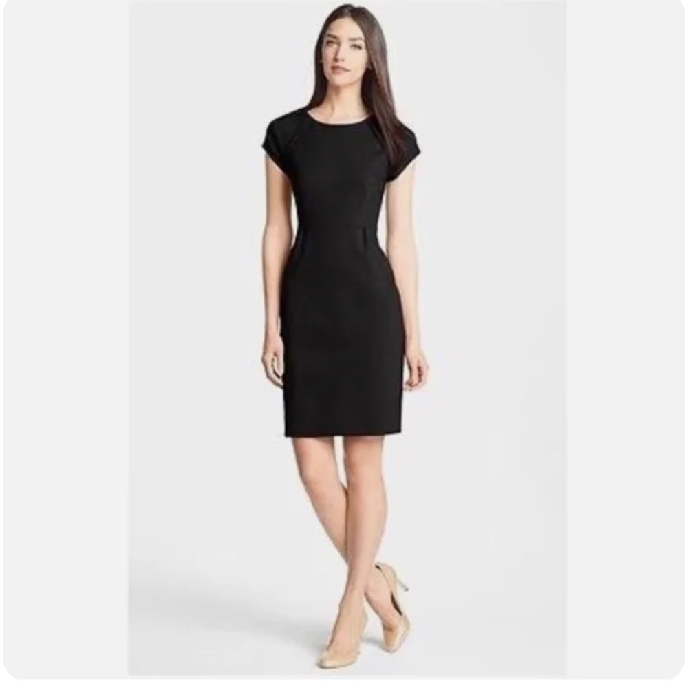 Kate Spade Black IVIE Stretch Knit Cap Sleeve Dress size 0